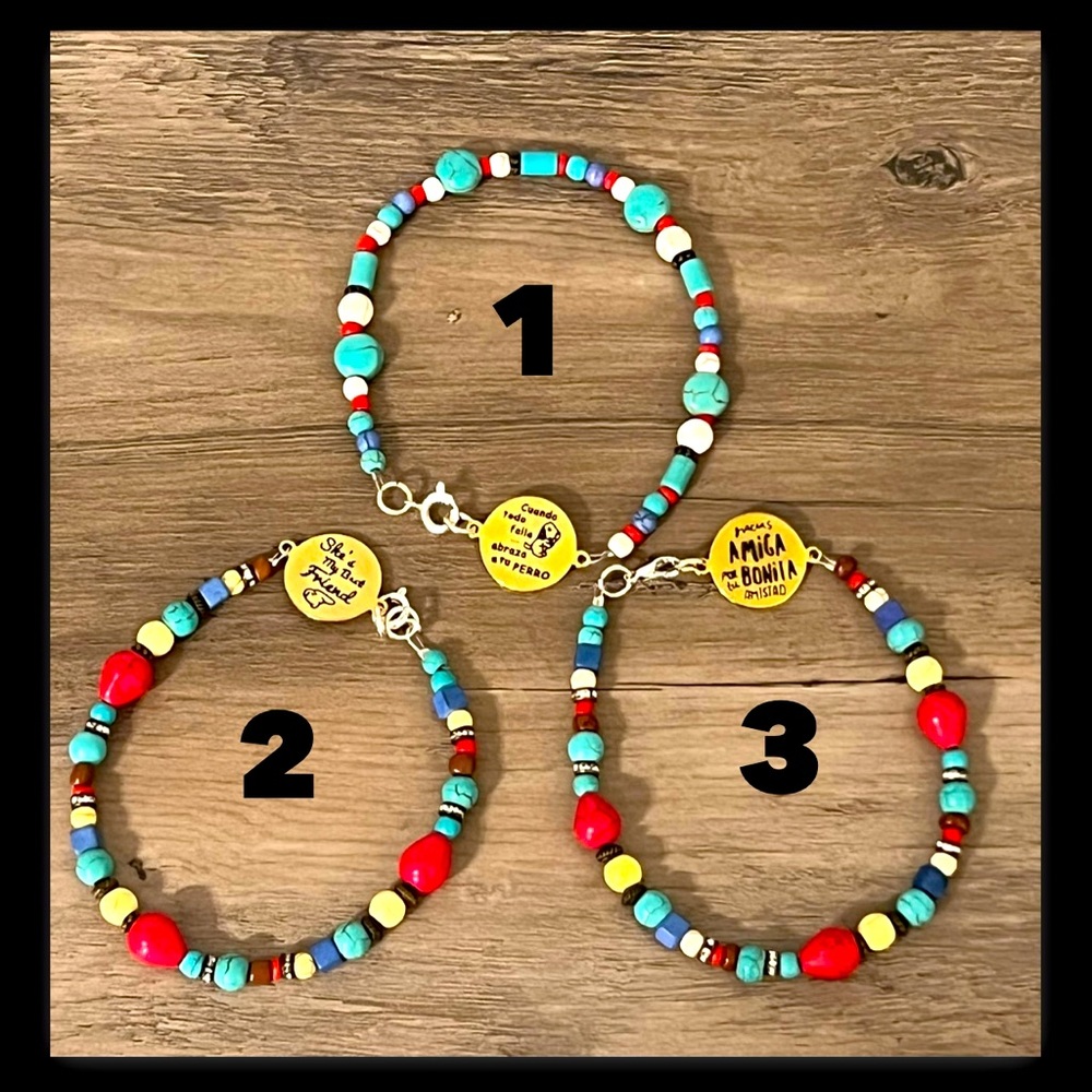 Custom made 3 different styles beaded bracelets